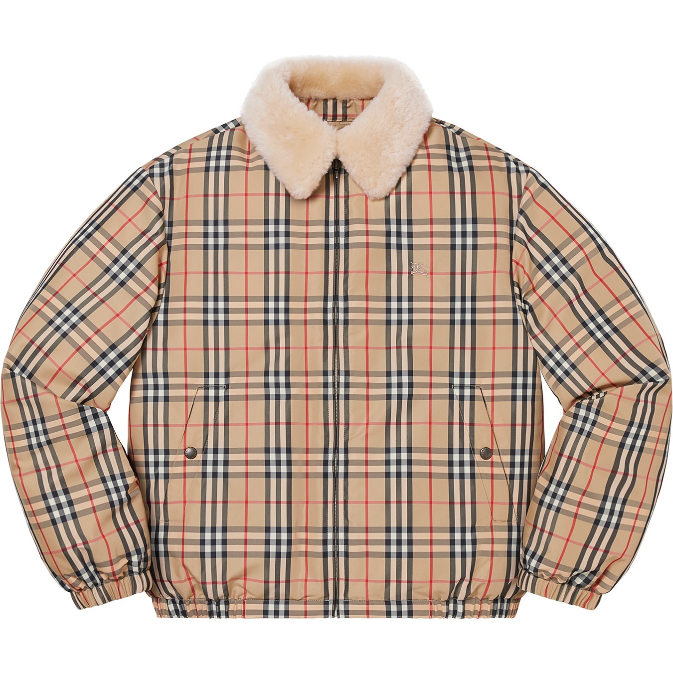 Supreme®/Burberry®Shearling Collar Down Puffer Jacket view 5